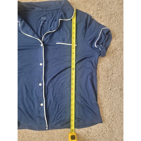 NWt Stars Above Women's Soft Notch Collar Pajama Dark Blue Top Size‎ XL - Picture 4 of 5